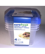 8ea 2.08 Cups/16.6 Fl Oz Ea Sure Fresh Dry/Cold/Freezer Food Containers ... - £14.70 GBP