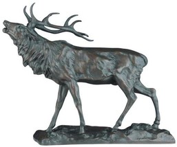 Sculpture MOUNTAIN Lodge Calling Elk by Mene Ebony Black Resin Hand-Painted - £326.93 GBP