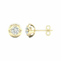 0.40 Ct Round Cut Diamond Solitaire Stud Women&#39;s Earrings 14K Yellow Gold Over - £63.28 GBP