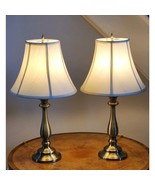 Pair of Vintage Stiffel Brass Table Lamps w/ Original Shades Hollywood R... - $5,317.65 MXN