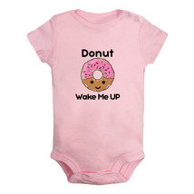 Donut Wake Me UP Funny Romper Newborn Baby Bodysuit Infant Jumpsuit Kids Outfits - £8.30 GBP+