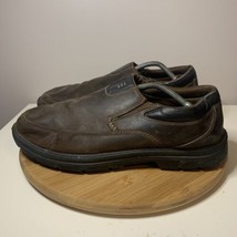 Skechers Segment The Search Men&#39;s Size 11.5 Shoes Brown Leather Casual Slip On - £15.86 GBP