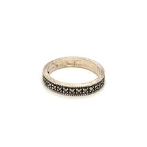 Vintage Signed Sterling Judith Jack Art Deco Channel Marcasite Band Ring... - $37.62
