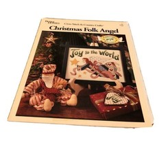 Folk Angel Christmas Cross Stitch Patterns Vintage Better Homes Joy To The World - £2.66 GBP