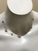 SILPADA Pink Pearl Rose Quartz Wire Collar Necklace N1724 Sterling Silver - $35.00