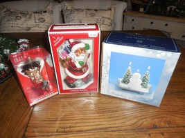2pc Mixed Lot Christmas Tree Ornament Set Betty Boop Santa &amp; Snowman Candle Set - £16.24 GBP