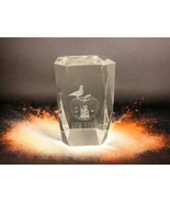 Pre-9/11 New York City Twin Towers 3D Laser Etched Crystal Paperweight S... - $25.26 CAD