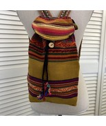 Handloomed Multicolor Ethnic Boho Hippie Backpack bag - $19.79