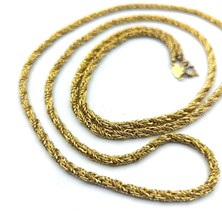 VTG 30&quot; Grosse Germany Dior Designer Gold Tone Long 1971 Wheat Chain Nec... - $143.07