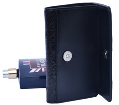 Unique Black Cash And Card Slots Button Closure Pure Crocodile Leather Wallet - $176.39