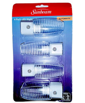 Sunbeam 4 Pack LED Night LIght Wall Plug In Sensor Night Lights Dusk To Dawn New - £9.29 GBP