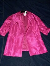 Chico&#39;s Subtle Shine Topper Jacket Size 2P (12P) Summer Berry Pink - £71.10 GBP
