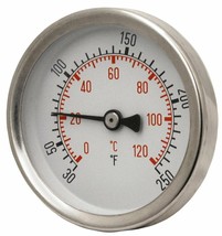 Temperature Gauge, Bi Metal With Well (1/2 NPT)  Miljoco B259951-2W - $15.90