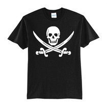 SKULL &amp; CROSSBONES-JOLLY ROGER-PIRATES-NEW BLACK- COOL T-SHIRT-S-M-L-XL - £15.65 GBP