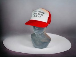 A Chief Is Like A Diaper Funny Vintage Red White Snapback Meshback Truck... - $23.25