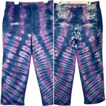 Tie Dye Trouser Hippy Pants Boho Chinos size 36 x 28 True Fit Mens OOAK Custom - $46.23