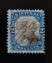 1871 2c U.S. Internal Revenue, George Washington, Blue &amp; Black, Scott R104 - $2.57 CAD