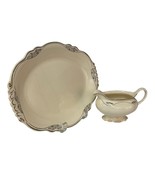 Homer Laughlin Silver Virginia Rose Large Platter And Small Pitcher Vintage - $76.86 CAD