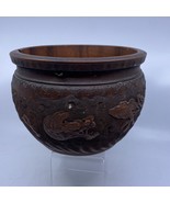 Antique Japanese Dragon Red Terra Cotta Clay Planter Pot Bowl Marked DAM... - £155.33 GBP