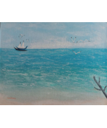 Original Seascape Sailboats Painting On Canvas Art Direct From Signed by... - $6,683.67 MXN