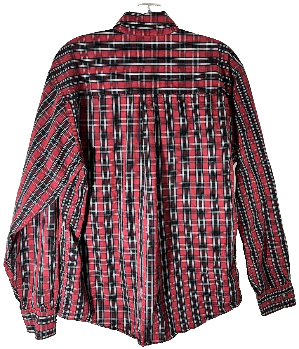 Cutter & Buck Men’s Large L Red Black White Plaid Button Down Shirt Long Sleeves Item image 5