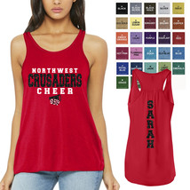 Custom Glitter Cheer Team Women&#39;s Flowy Bella + Canvas Racerback Tank Top  - £22.34 GBP+