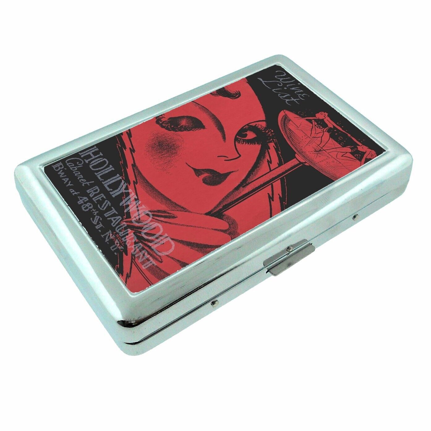 Vintage Drink AD Hollywood Illustration Cigarette Case RFID Protection W... - $16.78