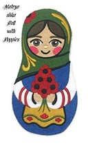 Amazing Custom Russian Art [Matryoshka Doll with Poppies] Embroidered Iron On/Se - £23.28 GBP
