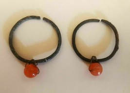 Museum quality Bronze Age Silver Carnelian Earrings, circa 8th century BC - $296.90