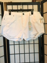 NWT Gianni Bini White Denim Ripped Cut Off Shorts Size 13 - £17.34 GBP