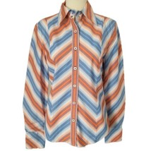 Tommy Hilfiger Womens Shirt Sz 8 Chevron Button Up Western Top Colorful Blouse - £15.81 GBP