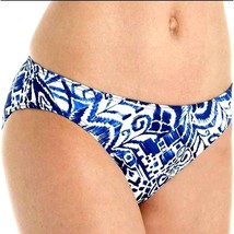 RALPH LAUREN Bikini Bottom 10 Swimwear Navy Blue IKAT Abstract Bathing Suit - $32.73