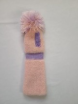 Vintage Knit Golf Club Head Cover With Pom Pink And Purple - £7.69 GBP