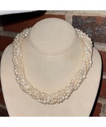 14k Multi Strand Genuine Freshwater Pearl Necklace 16-18&quot; Vintage Showca... - €432,75 EUR