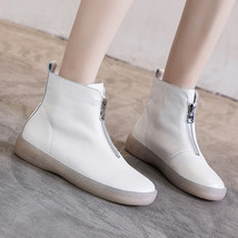 Genuine Leather Women Ankle Boots Zipper Slip on Soft Comfortable Elegant Ins Wi - £74.79 GBP