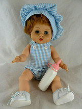 Vintage Vogue 12" Blond Blue Eyed Ginny Baby Doll Drnk & wet dressed w hat shoes - $25.33