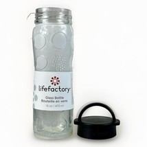 Life Factory Glass Water Bottle 16 OZ Clear Silicone Sleeve-Clear Lim. E... - £10.49 GBP