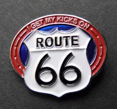 I Get My Kicks On Route 66 Usa United States Of America Lapel Hat Pin Badge 1 In - £4.50 GBP