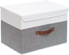 Yawinhe Collapsible Storage Boxes 1 Pack, Linen Fabric Storage Baskets, 1 - £26.24 GBP