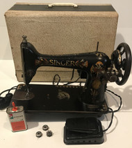 Antique SINGER 66K LOTUS sewing machine denim leather canvas rare victorian vtg - £167.26 GBP