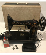 Antique SINGER 66K LOTUS sewing machine denim leather canvas rare victor... - $290.32 CAD