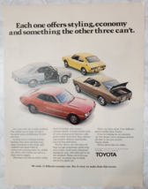 1972 Toyota Vintage Print Ad Four Different Sporty Models To Choose From - £7.84 GBP