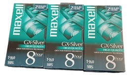 Lot of 3 Maxell GX-Silver T-160 High Quality 8 Hour VHS New &amp; Sealed - £9.08 GBP