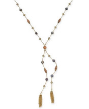 Inc Gold-Tone Crystal, Bead and Chain Tassel Lariat Necklace, 28 + 3 Ext... - $16.83