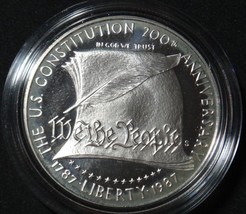 US SILVER DOLLAR 1987 S CONSTITUTION BICENTENNIAL PROOF COMMEMORATIVE COIN - £29.14 GBP