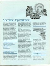 Vacation Information Booklet Walt Disney World 1980's - $47.52