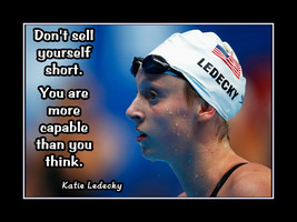 Inspirational Katie Ledecky Swimmer Confidence Poster Print Swimming Wal... - $22.99+