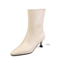 Spring Autumn Elegant Pointed Toe Shoes Women Ankle Boots Side Zip Simple Style  - £129.15 GBP