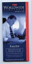 TWA Worldwide Timetable September 1999 Trans World Airlines - $11.88