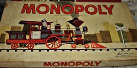 MONOPOLY Board Game: complete 1957 Original Box, Game Board, Cards, Money,movers - £27.45 GBP